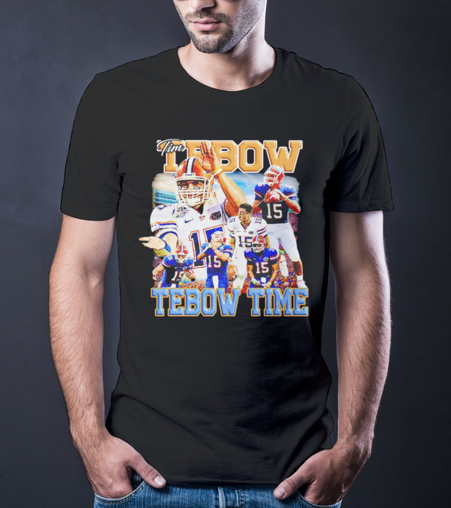 Tim Tebow Florida Gators Football Tebow Time 15 Quarterback Legend T-Shirt