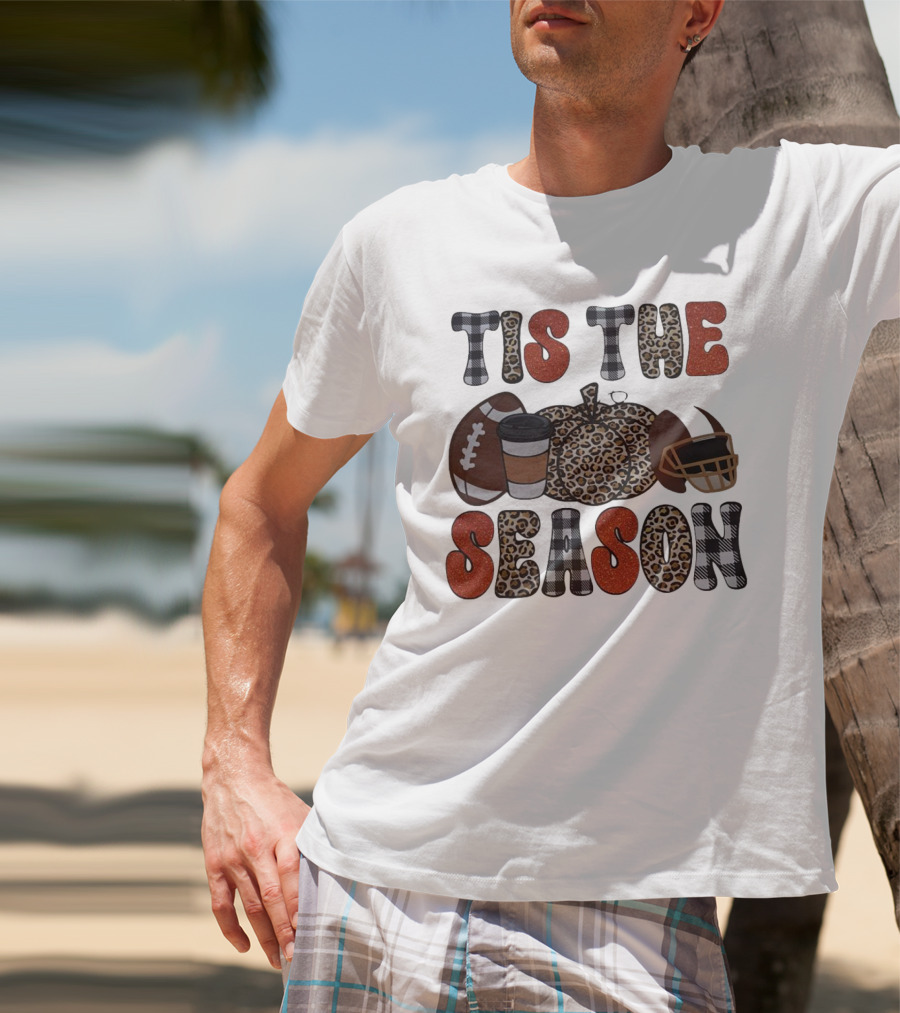 Tis The Season Football Pumpkin Coffee Helmet T-Shirt