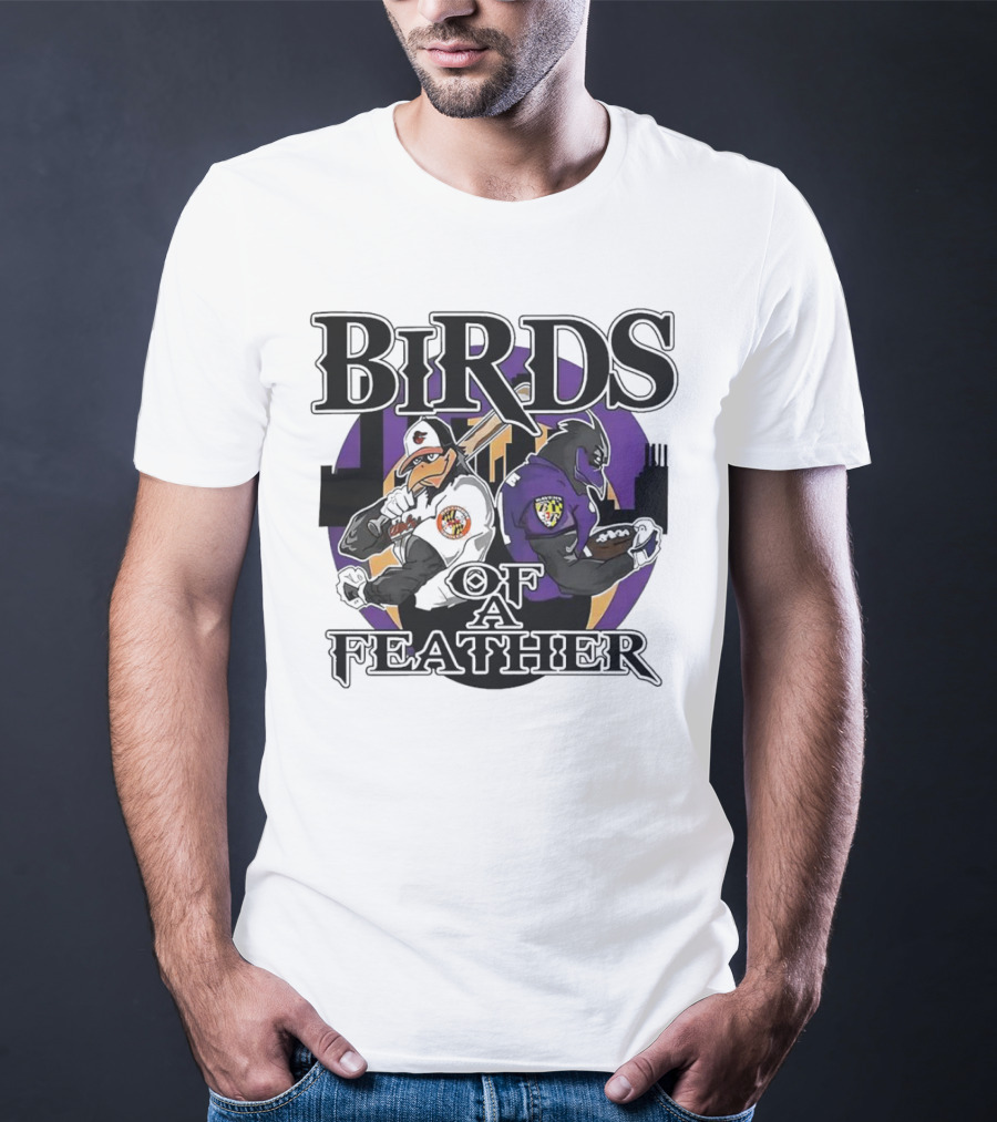 Birds Of A Feather Baltimore Ravens And Orioles T-Shirt