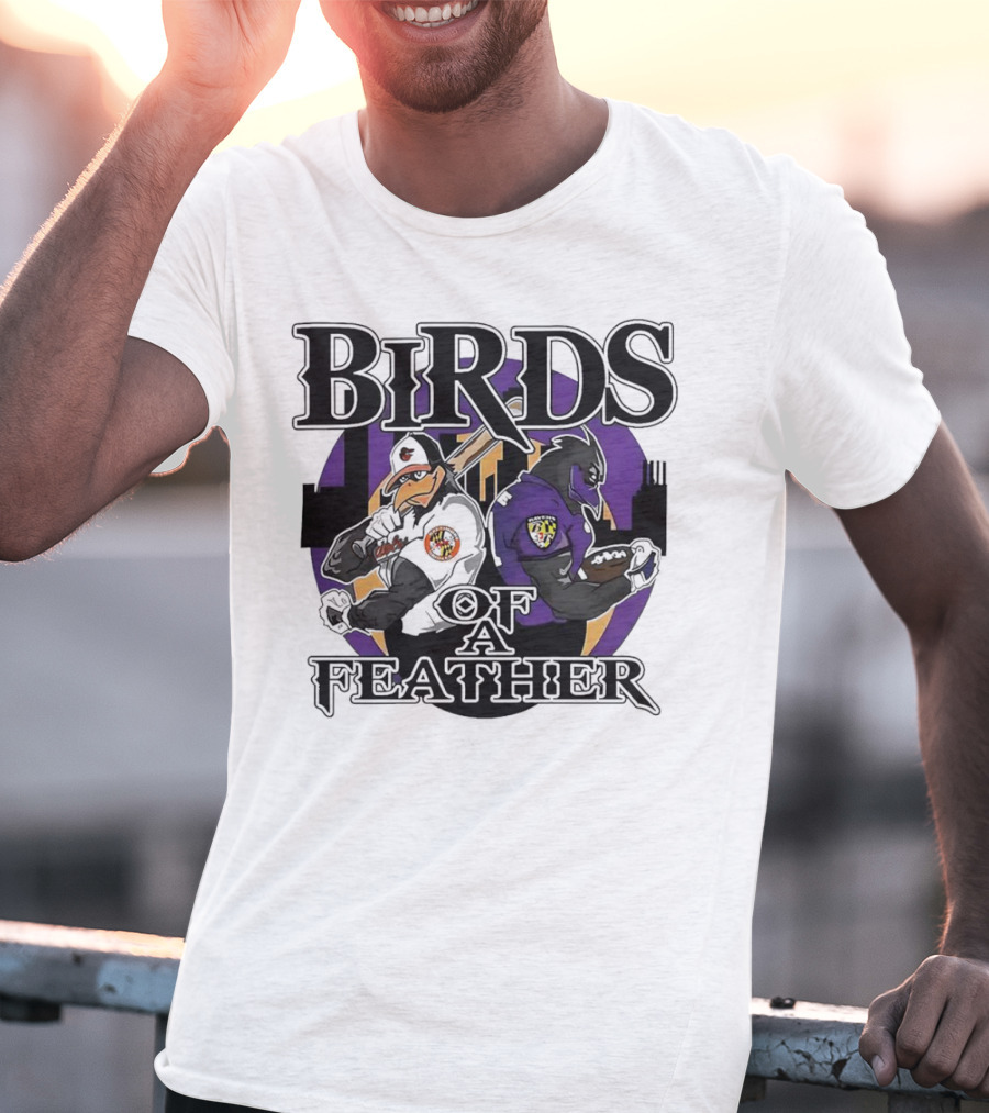 Birds Of A Feather Baltimore Ravens And Orioles T-Shirt