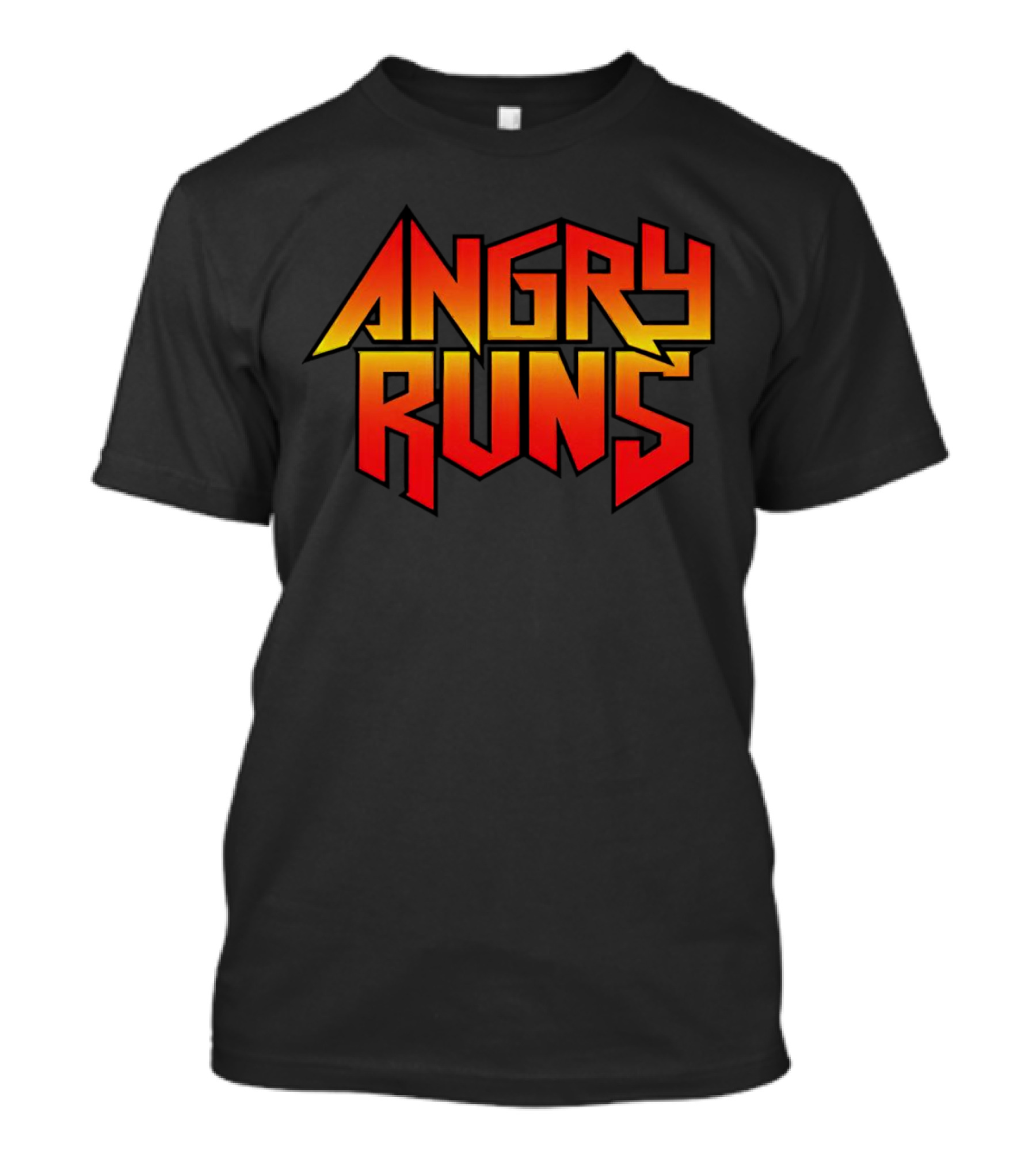 Angry Runs Bold Gradient Logo In Retro Gaming T-Shirt