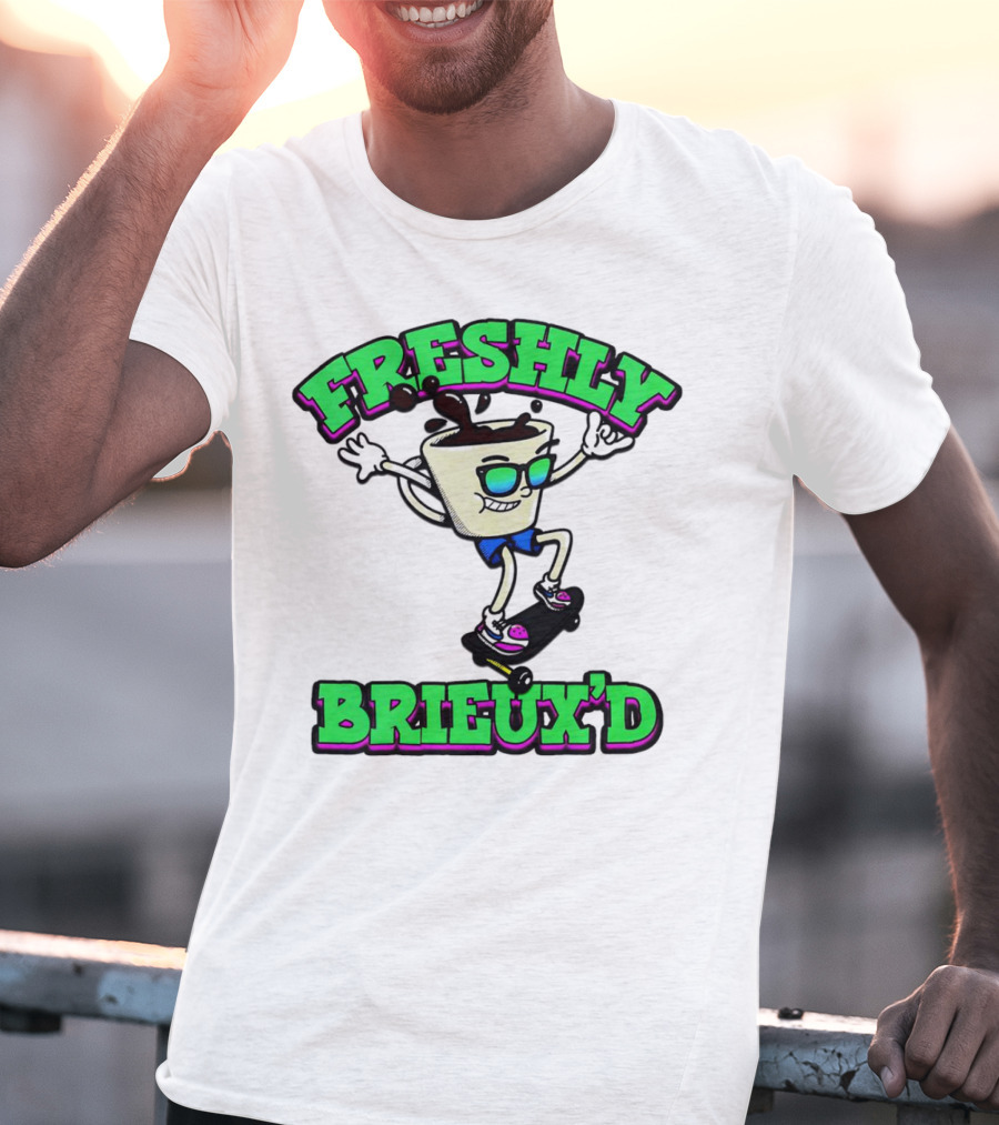 Freshly Brieux'd Skateboarding Cup Character T-Shirt