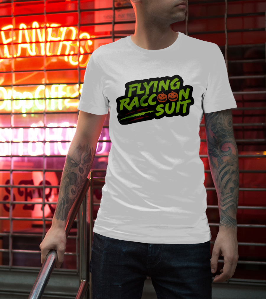 Flying Raccoon Suit This Is Skaloween Jack-O'-Lantern Claw Marks T-Shirt