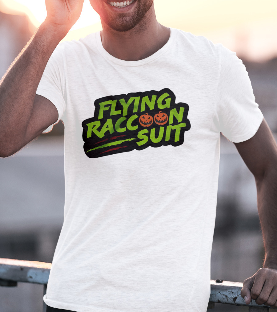 Flying Raccoon Suit This Is Skaloween Jack-O'-Lantern Claw Marks T-Shirt