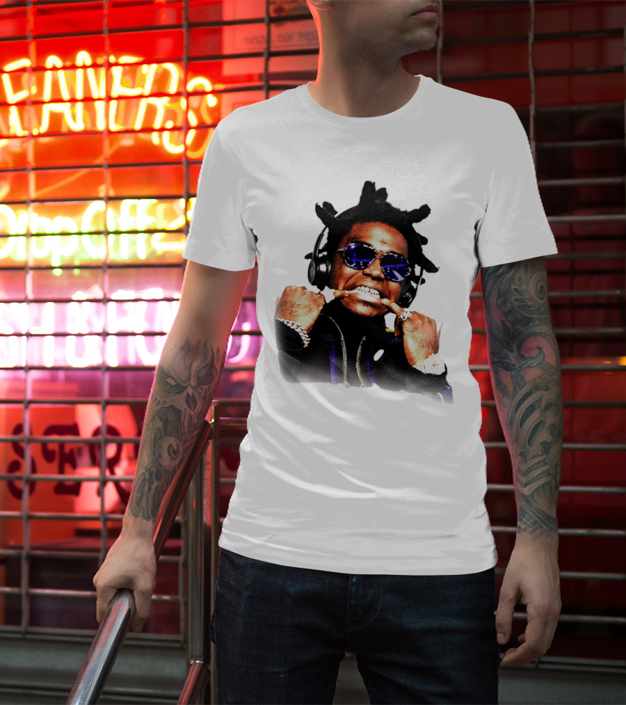 Kodak Black Rapper With Blue Sunglasses Grills And Jewelry T-Shirt