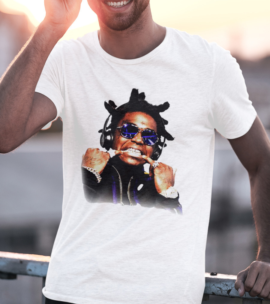 Kodak Black Rapper With Blue Sunglasses Grills And Jewelry T-Shirt