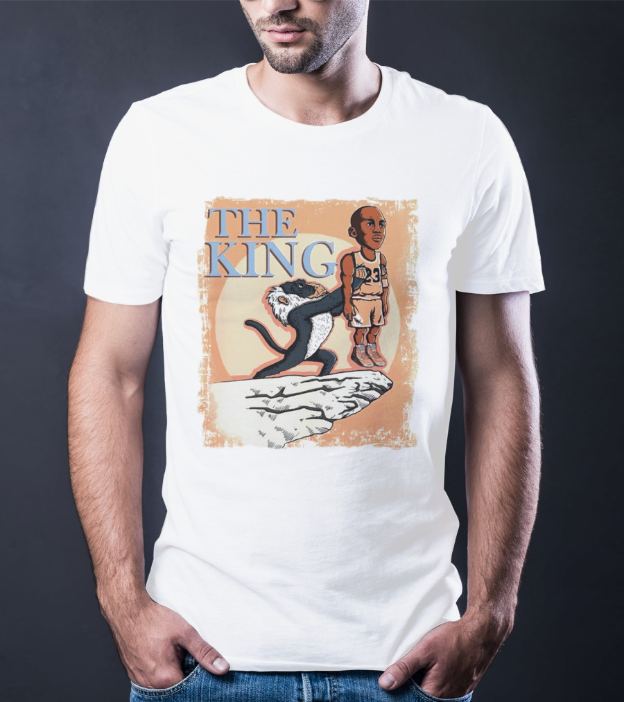 The King Michael Jordan Simba Parody With Rafiki And Basketball Jersey T-Shirt