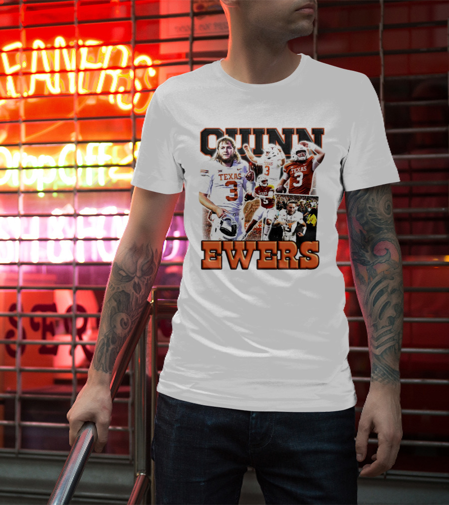 Quinn Ewers Texas Football Longhorns Number 3 T-Shirt