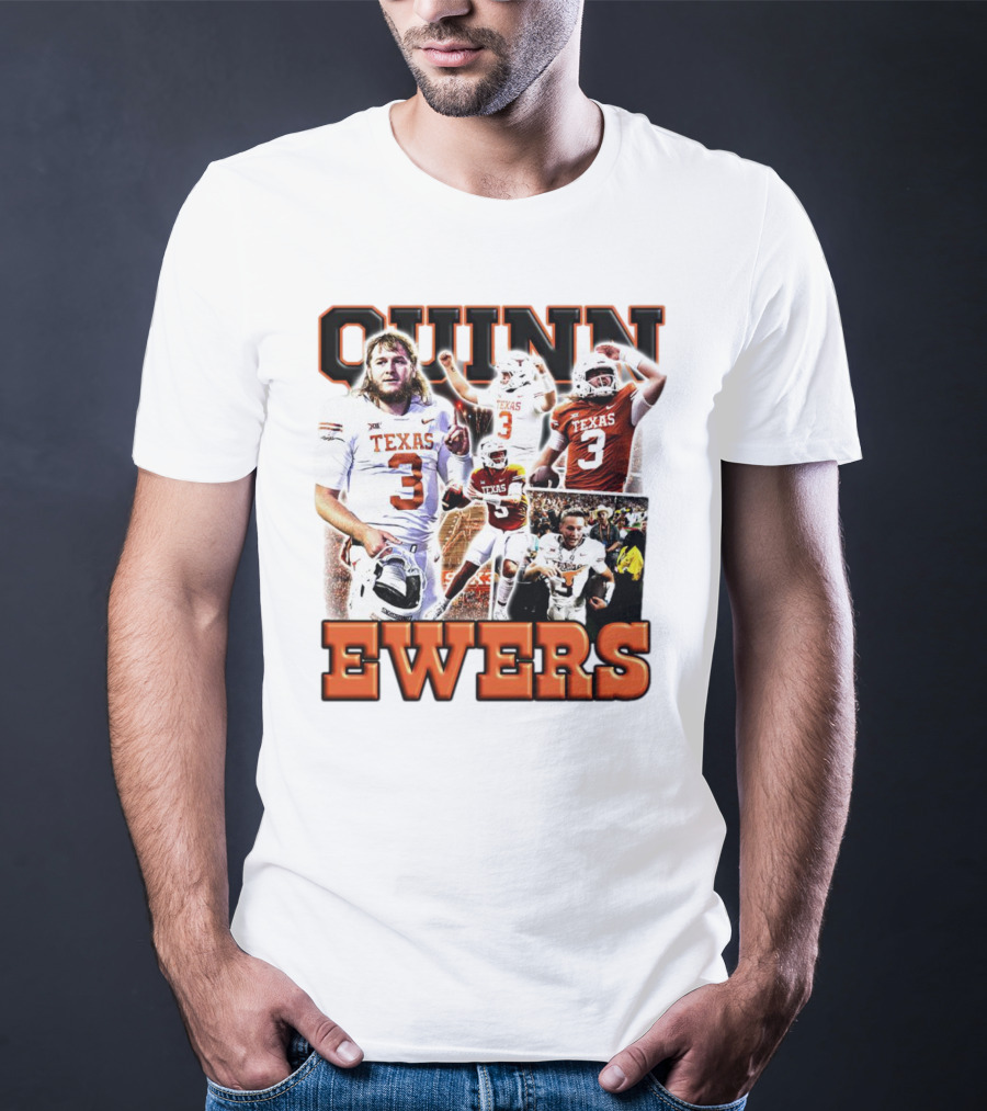 Quinn Ewers Texas Football Longhorns Number 3 T-Shirt
