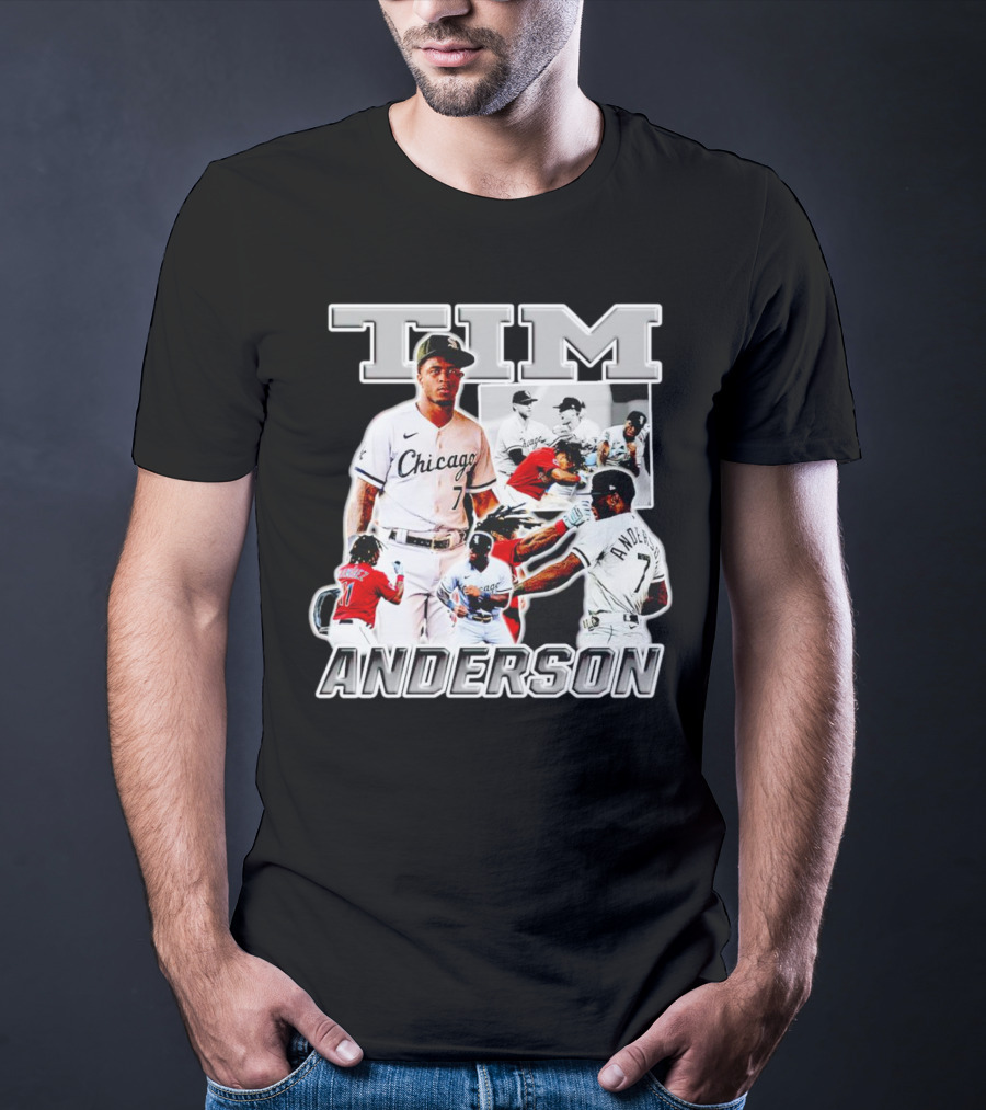 Tim Anderson Chicago White Sox Baseball Collage T-Shirt