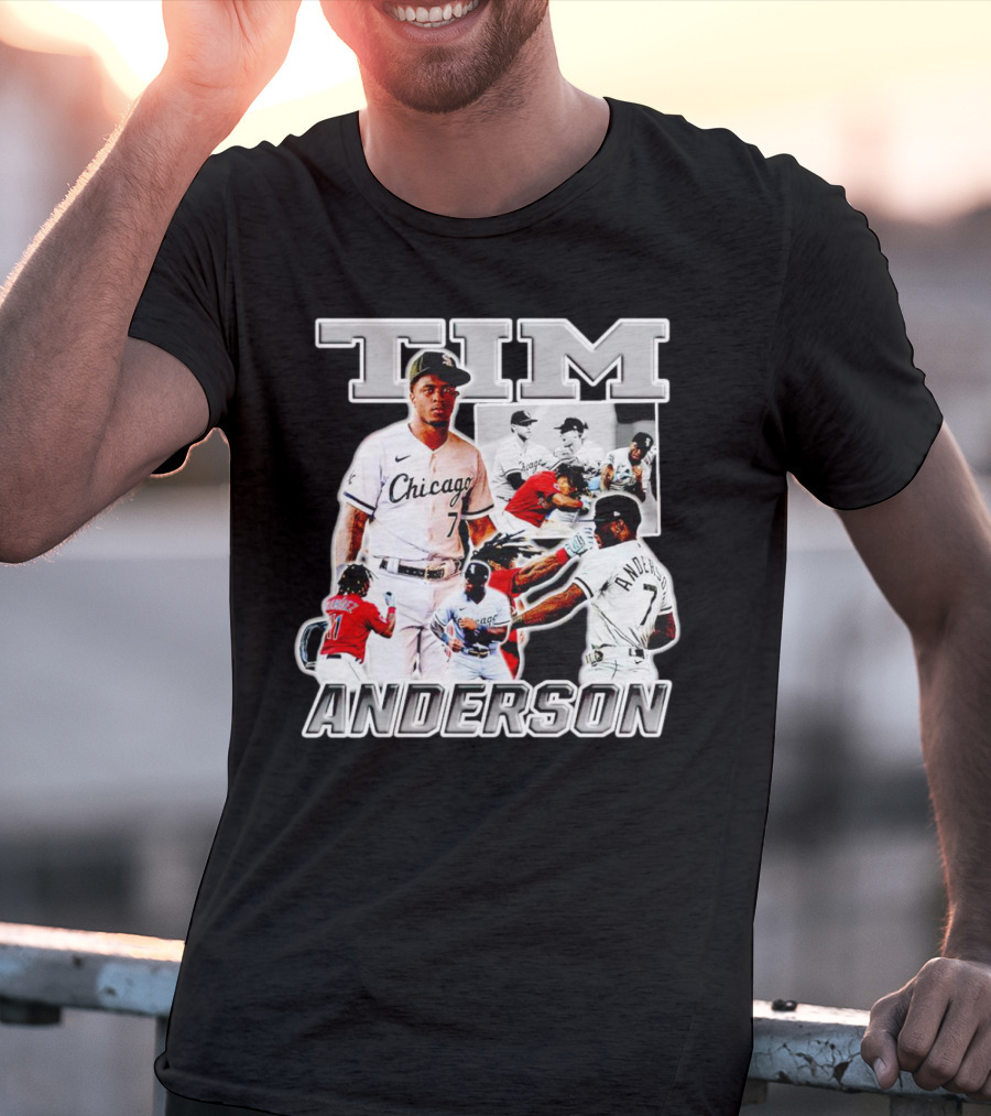 Tim Anderson Chicago White Sox Baseball Collage T-Shirt