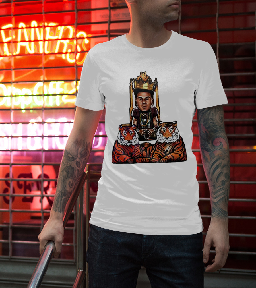 Jordan Travis Tigers King Florida State Seminoles Throne With Crown And Tigers T-Shirt