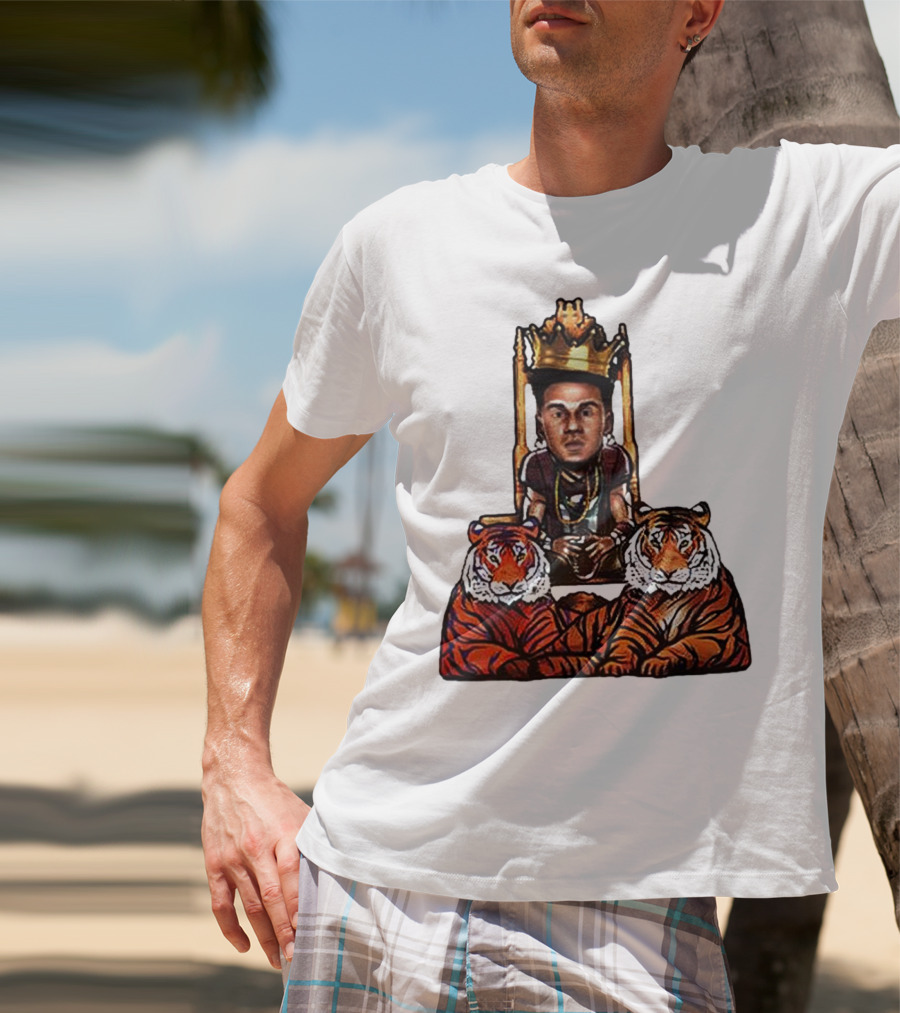 Jordan Travis Tigers King Florida State Seminoles Throne With Crown And Tigers T-Shirt