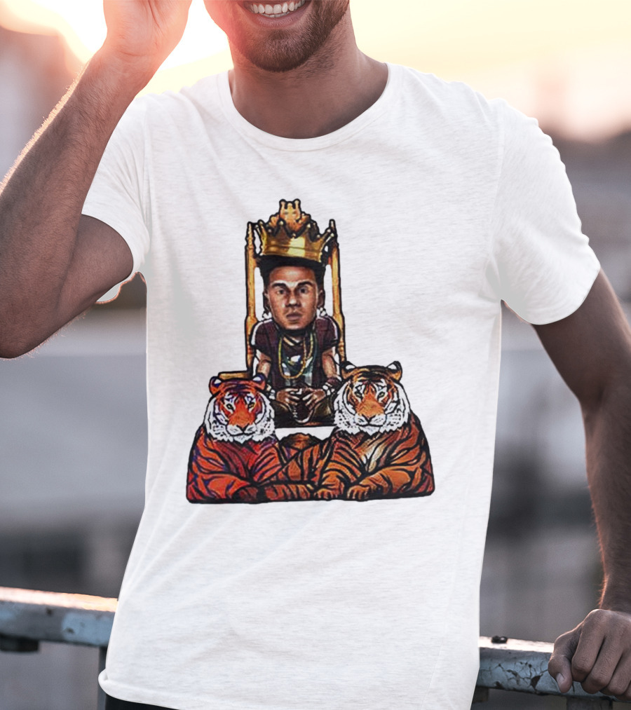 Jordan Travis Tigers King Florida State Seminoles Throne With Crown And Tigers T-Shirt