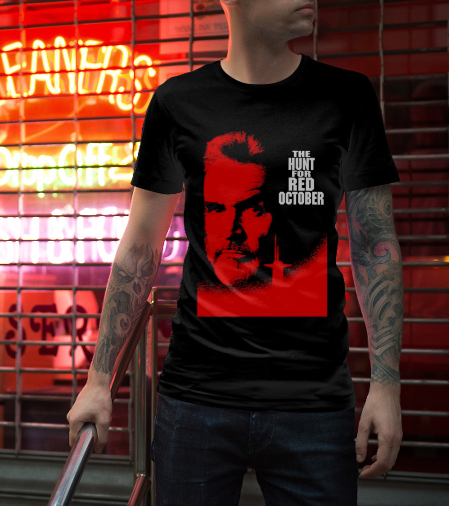 The Hunt For Red October Sean Connery Red Submarine Image T-Shirt