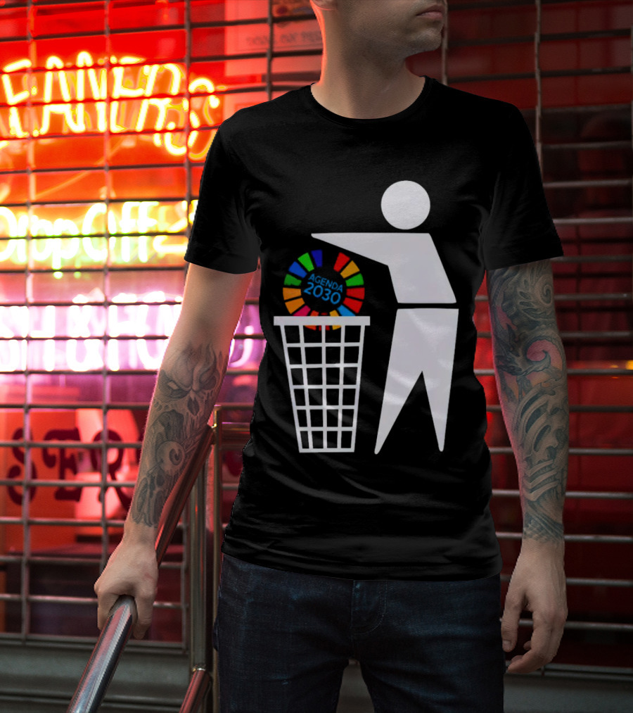Bin Agenda 2030 Global Goals Symbol In Trash T-Shirt
