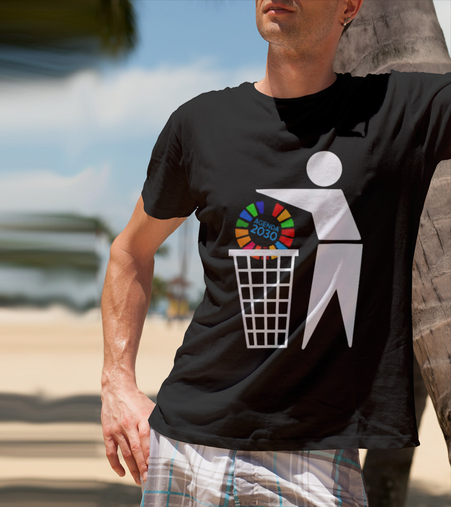 Bin Agenda 2030 Global Goals Symbol In Trash T-Shirt