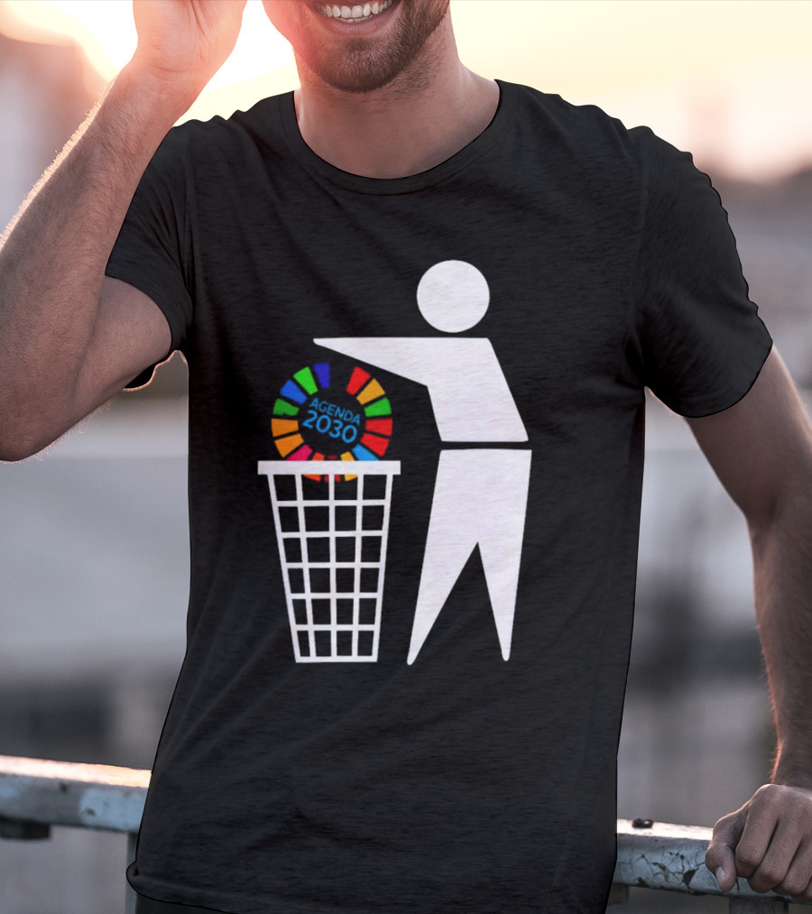 Bin Agenda 2030 Global Goals Symbol In Trash T-Shirt