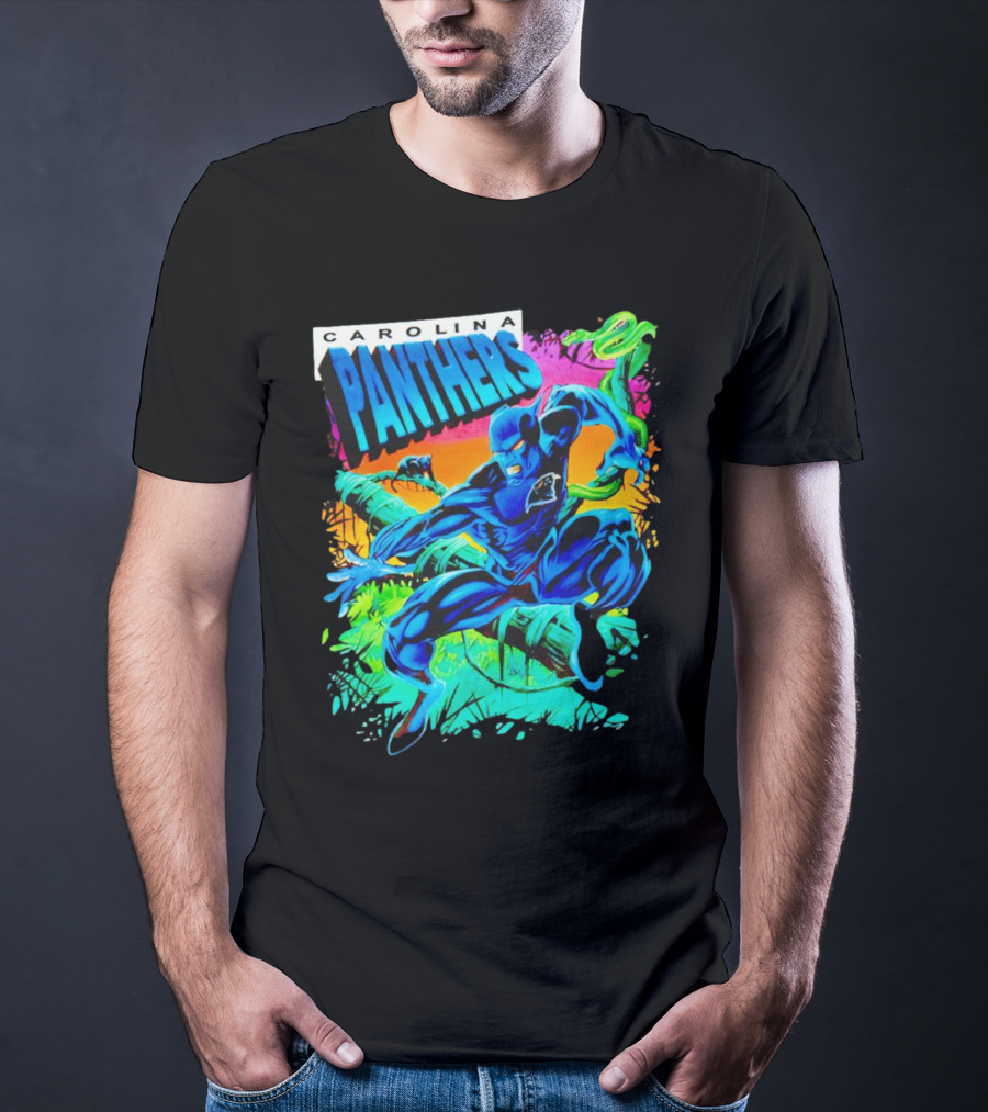 Carolina Panthers Black Panther Jungle Action T-Shirt