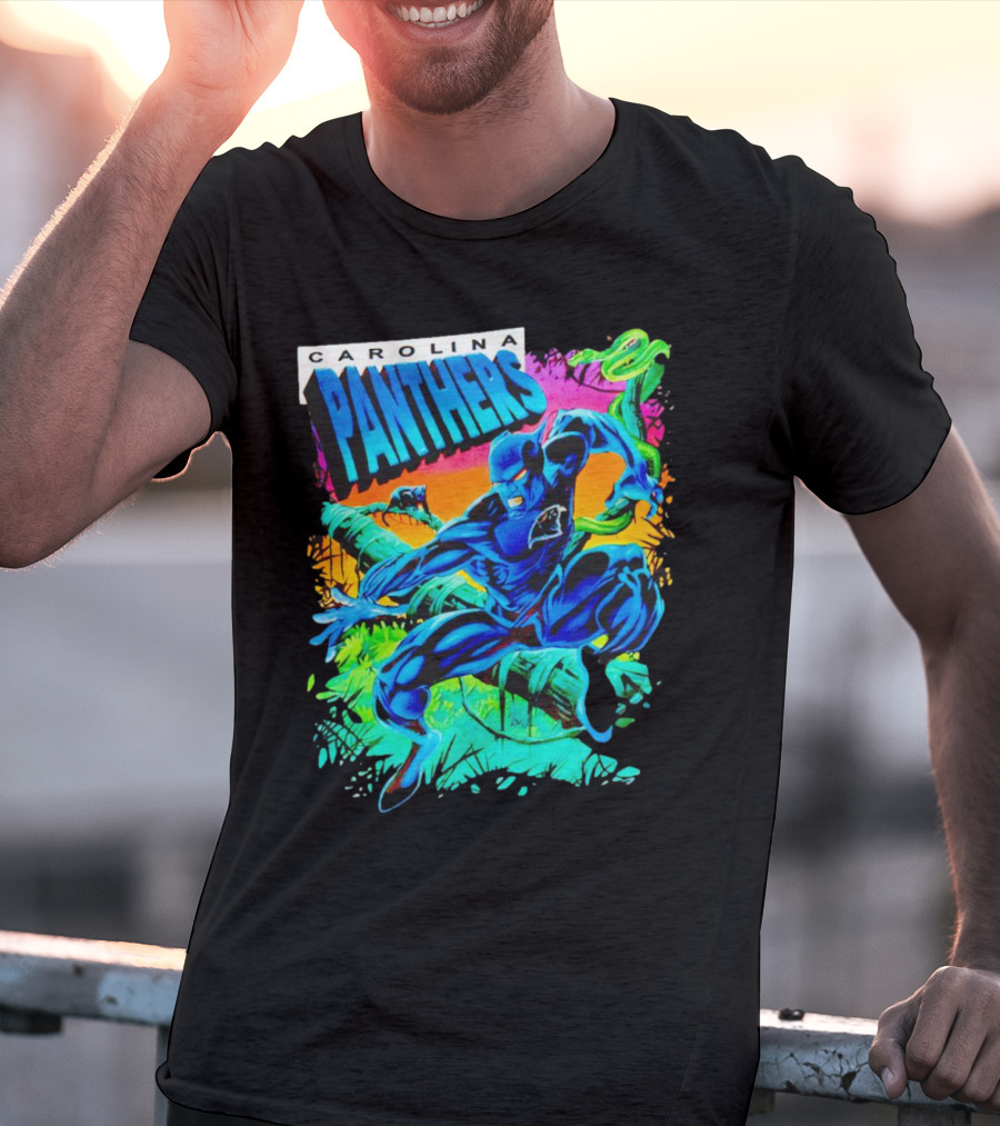 Carolina Panthers Black Panther Jungle Action T-Shirt