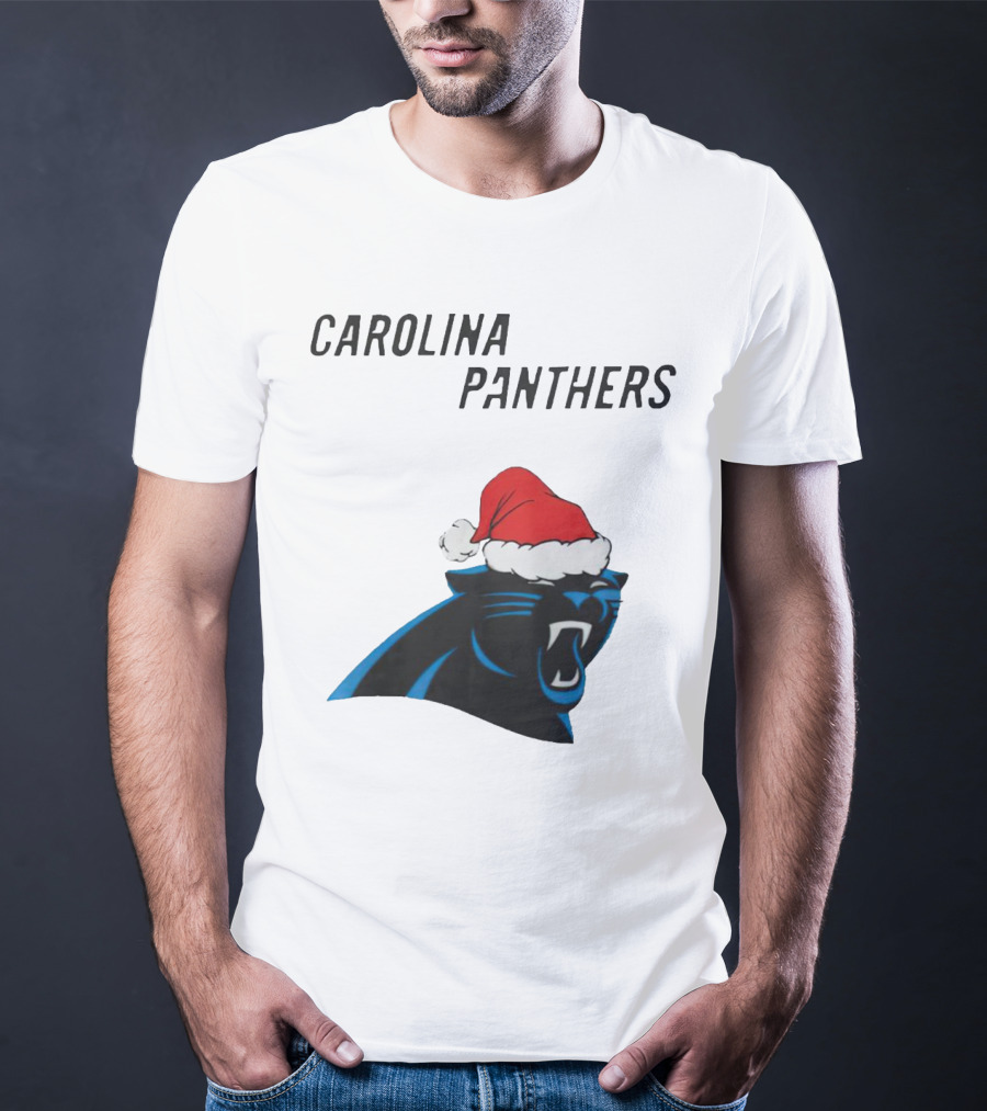 Carolina Panthers Christmas Santa Hat T-Shirt