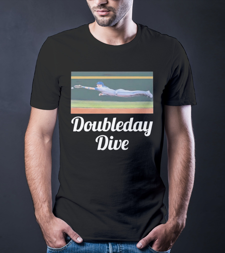 Doubleday Dive Baseball Player Diving Catch T-Shirt