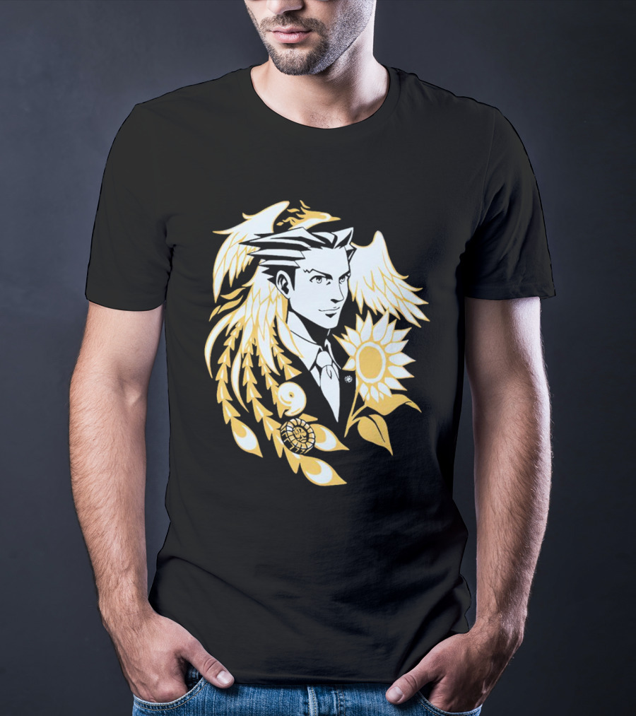 Fangamer Barbed Headed Attorney Phoenix Wright Sunflowers Wings T-Shirt