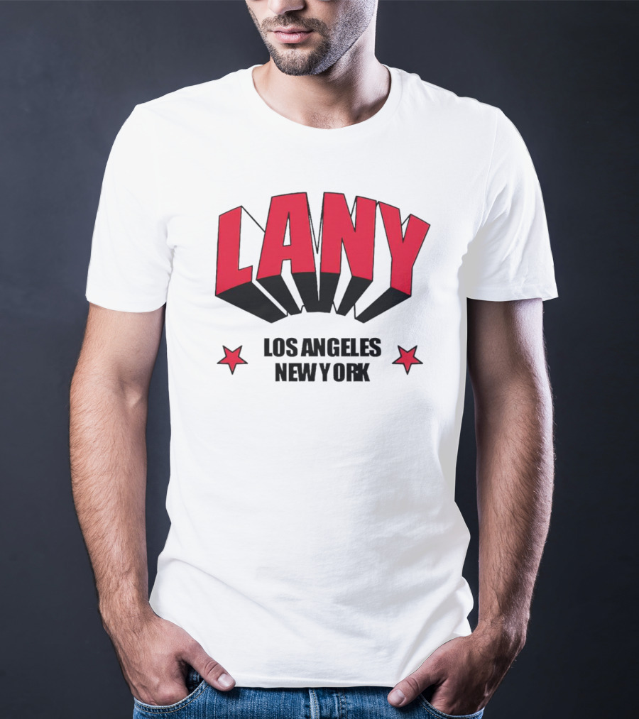 LANY Los Angeles New York Bold Red Stars T-Shirt