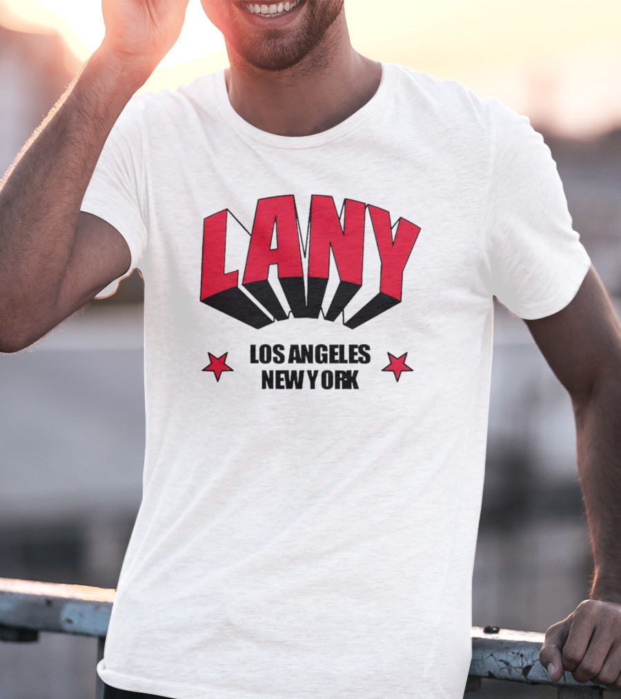 LANY Los Angeles New York Bold Red Stars T-Shirt