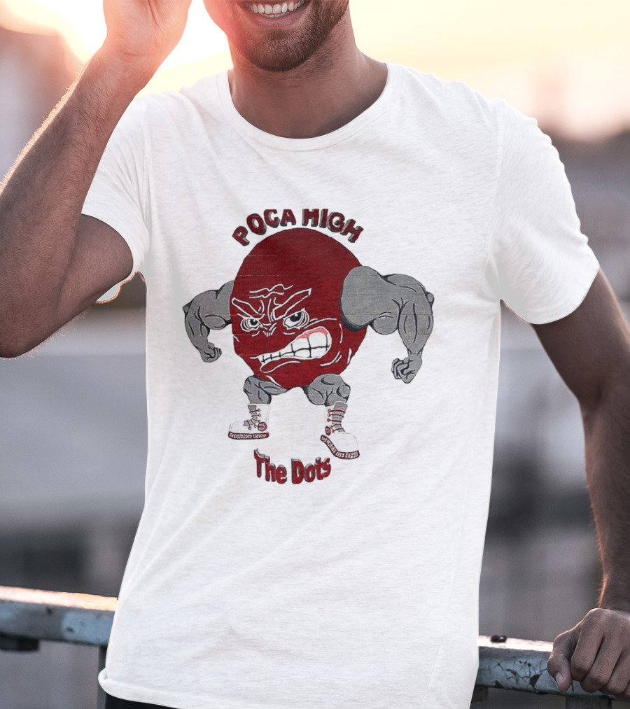 POCA HIGH The Dots Mascot With Muscular Arms And Sneakers T-Shirt