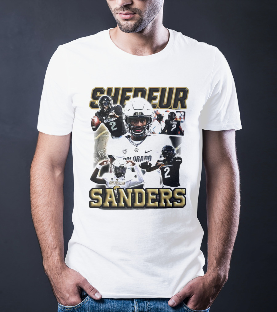 Shedeur Sanders Colorado Football Player Collage T-Shirt
