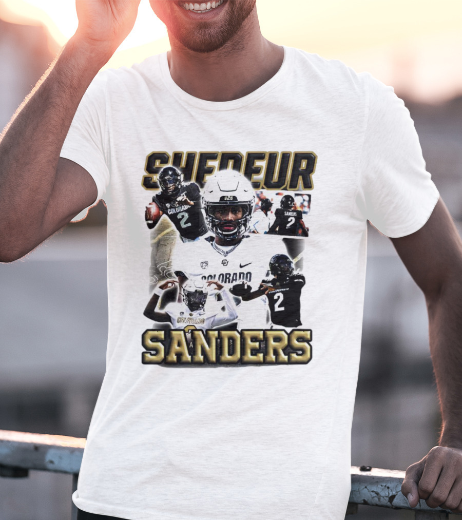 Shedeur Sanders Colorado Football Player Collage T-Shirt