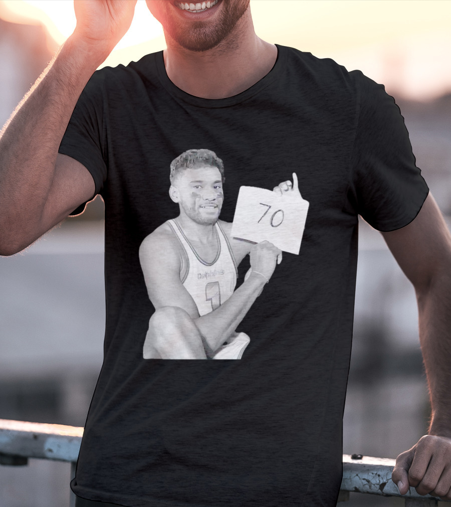 Dolphins Quarterback Tua Tagovailoa 70 Points Achievement T-Shirt