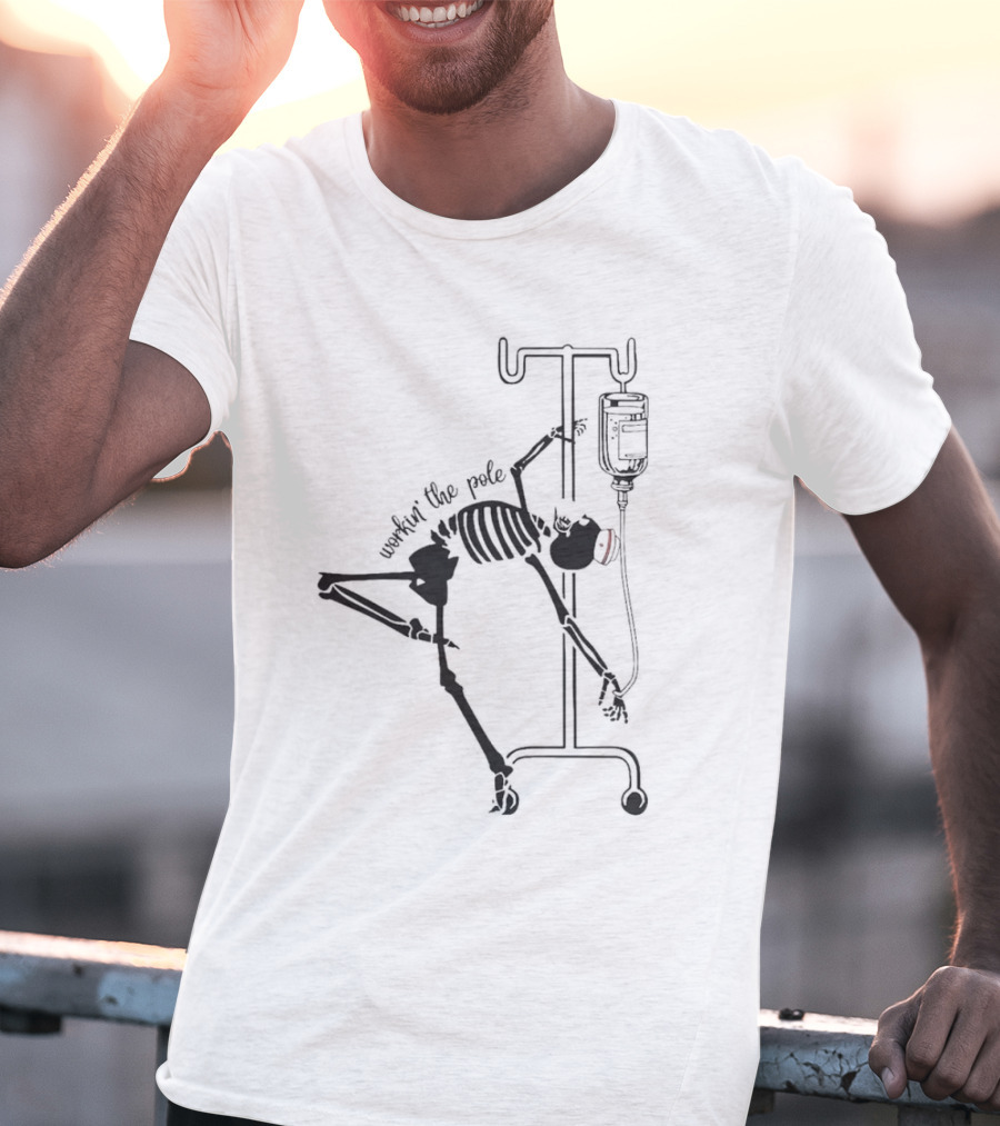 Workin' The Pole Skeleton IV Halloween T-Shirt