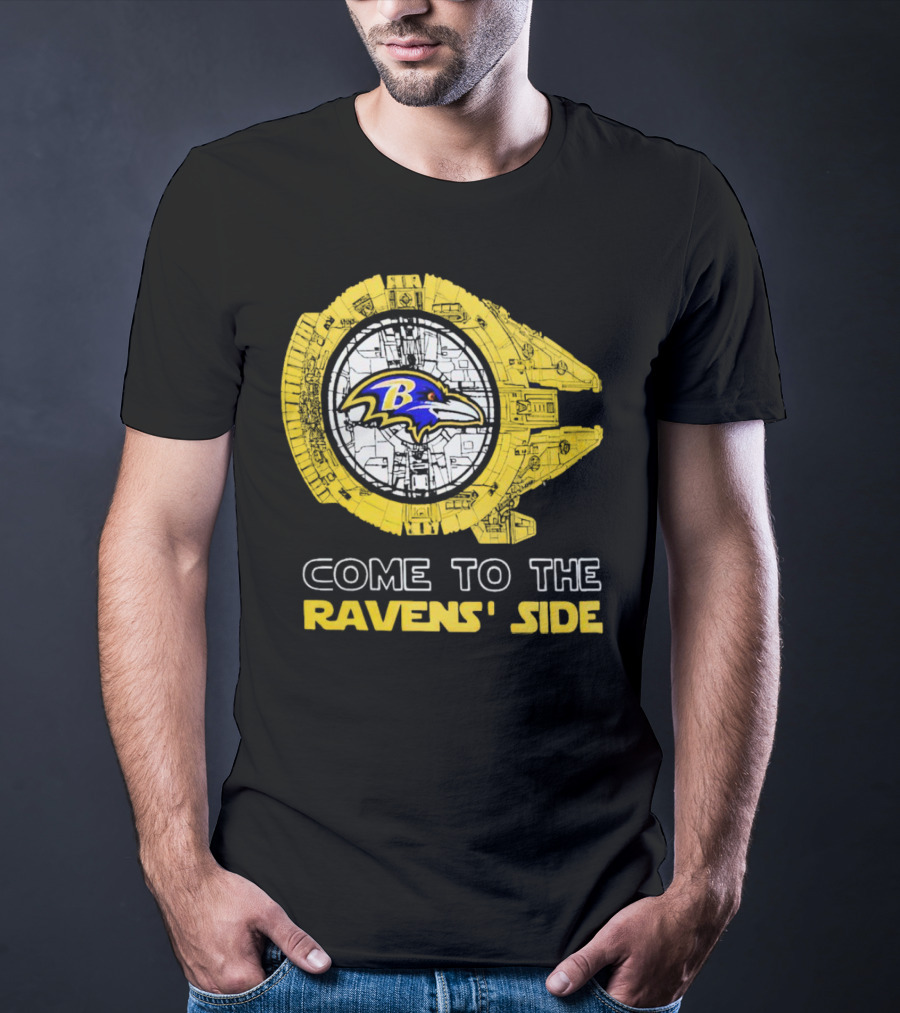 Come To The Ravens' Side Baltimore Ravens Star Wars Mashup T-Shirt