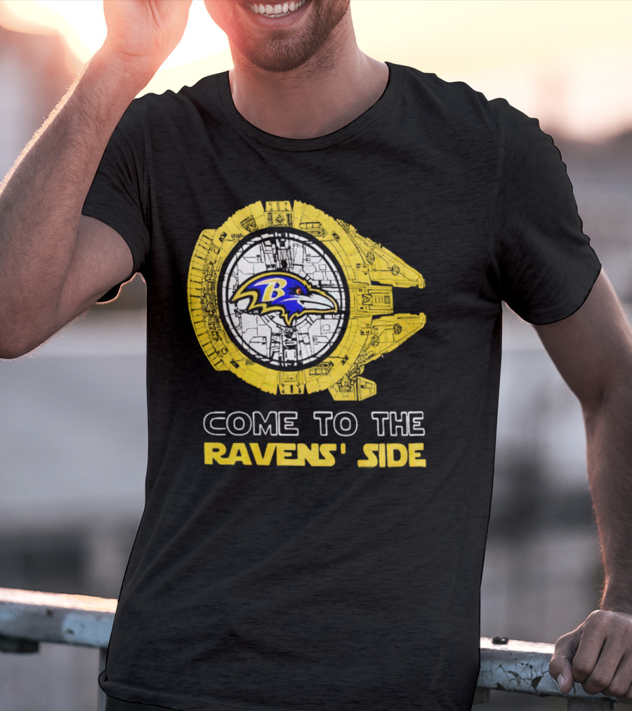 Come To The Ravens' Side Baltimore Ravens Star Wars Mashup T-Shirt