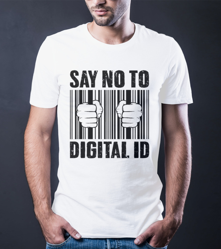 Say No To Digital ID Barcode Prison Fist T-Shirt