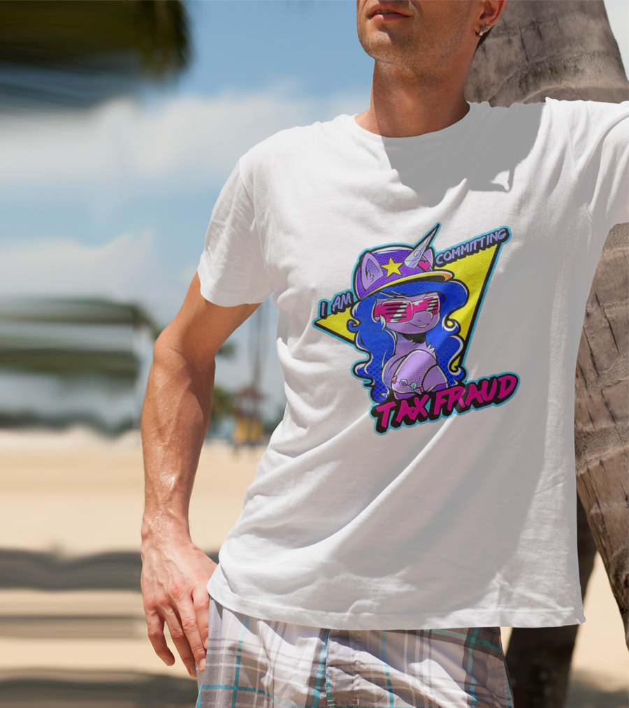 I Am Committing Tax Fraud Unicorn With Sunglasses And Hat T-Shirt