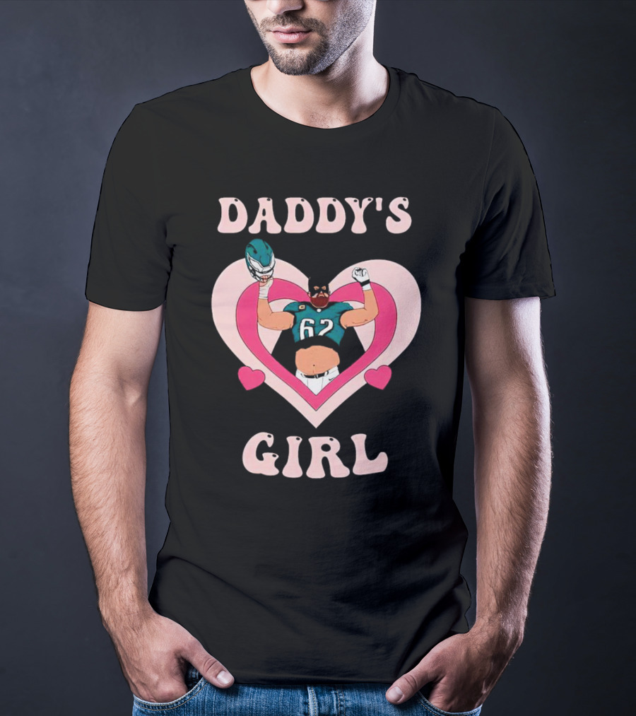 Daddy’s Girl 62 Philadelphia Eagles Football Player In Heart T-Shirt