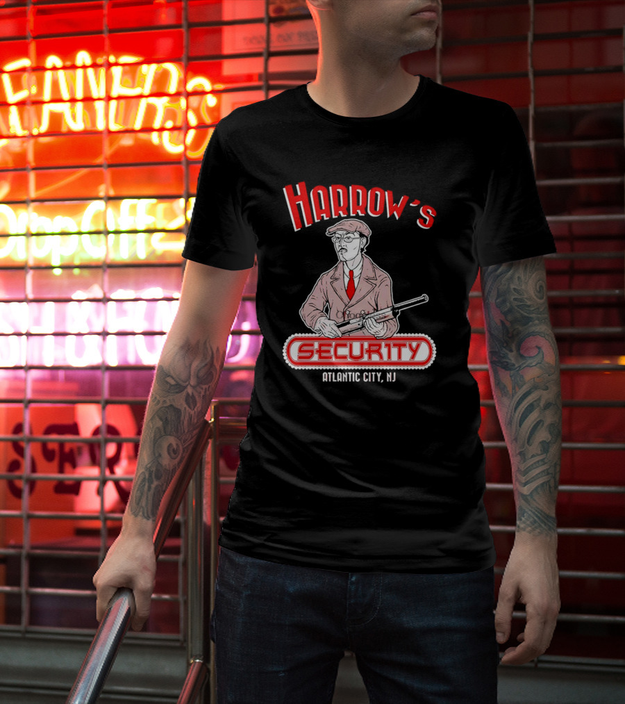 Harrow's Security Atlantic City NJ Vintage Style Gangster T-Shirt