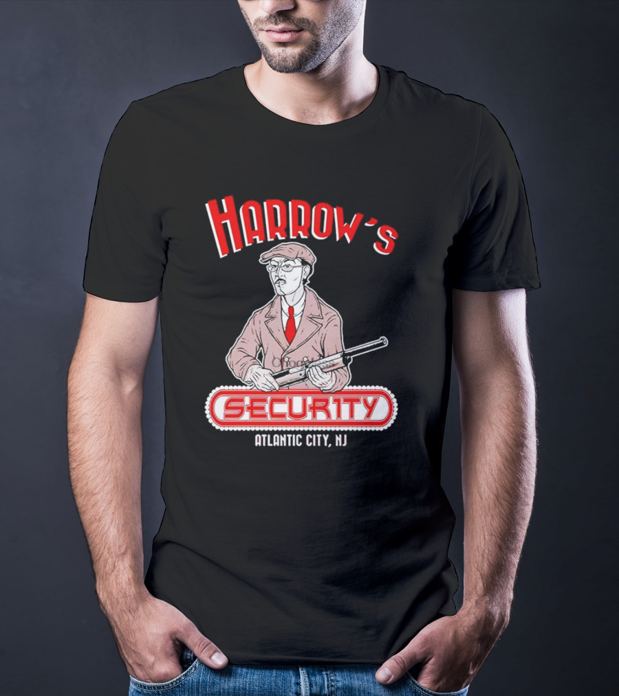Harrow's Security Atlantic City NJ Vintage Style Gangster T-Shirt