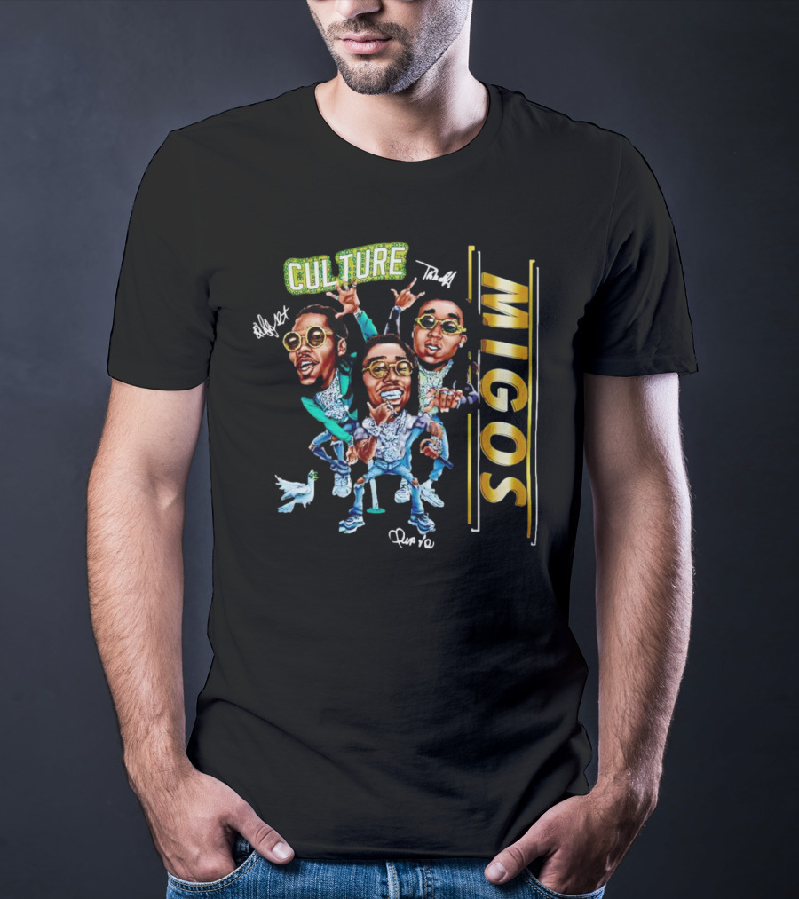 CULTURE Migos Offset Takeoff Quavo Caricature T-Shirt