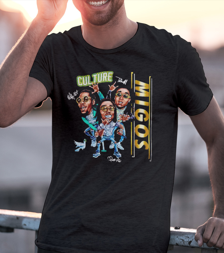 CULTURE Migos Offset Takeoff Quavo Caricature T-Shirt