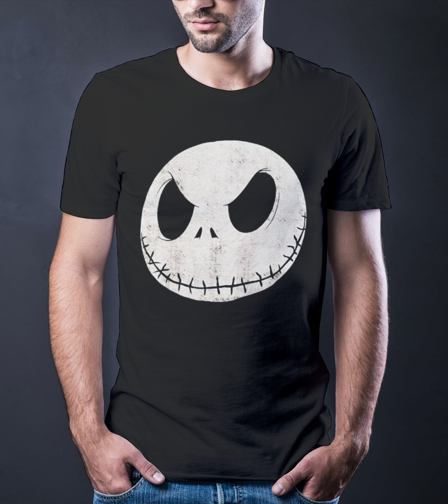 Disney Nightmare Before Christmas Jack Skellington Face Iconic Character T-Shirt