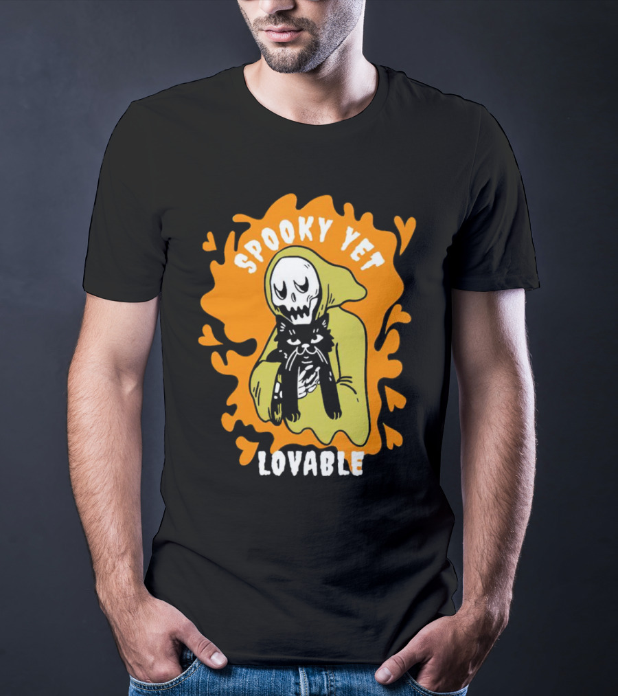 Spooky Yet Lovable Ghost And Cat T-Shirt