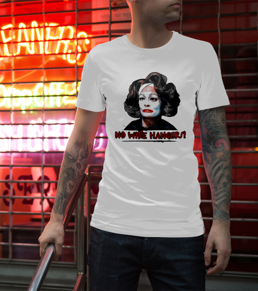 Joan Crawford No Wire Hangers Face Paint Horror T-Shirt