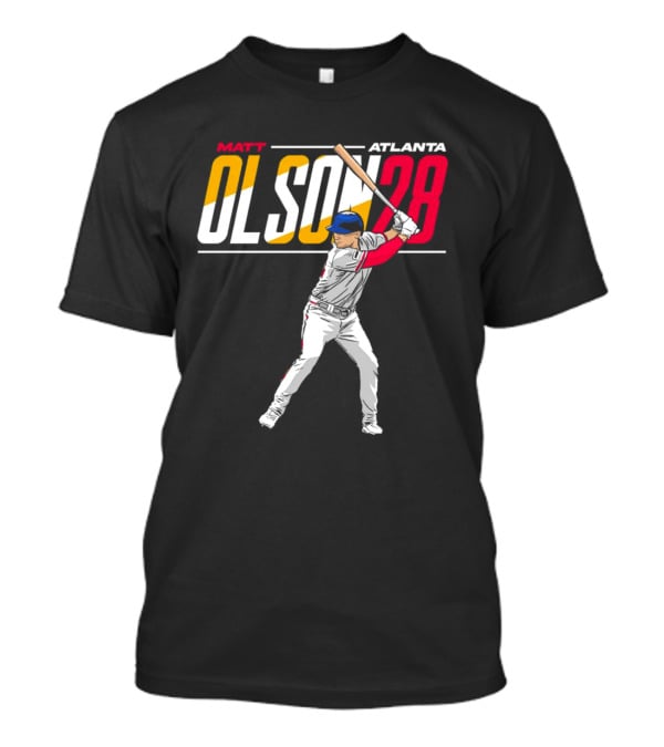 MATT OLSON ATLANTA OLSON 28 CARTOON VINTAGE BASEBALL BATTER T-Shirt