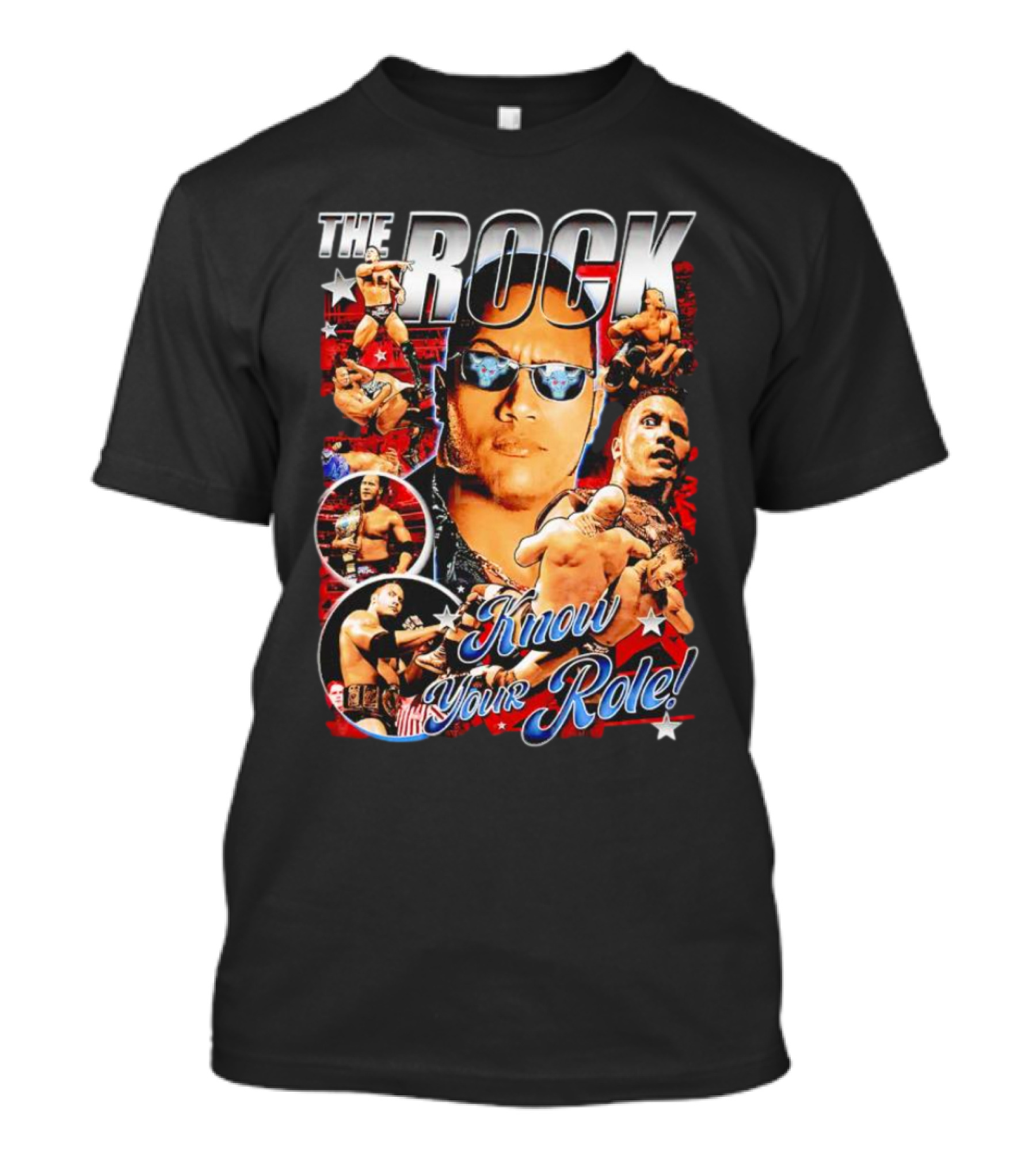 The Rock Know Your Role WWF WCW AEW ECW Pro Wrestling T-Shirt