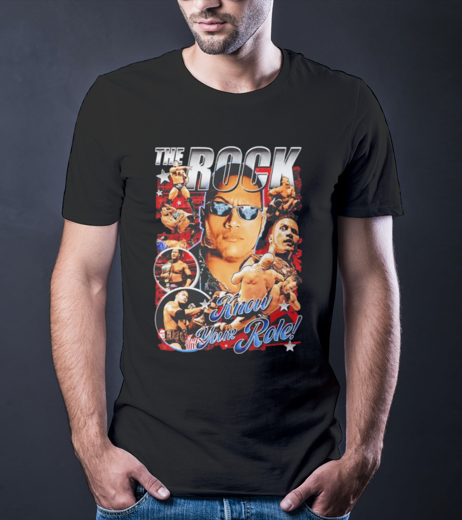 The Rock Know Your Role WWF WCW AEW ECW Pro Wrestling T-Shirt