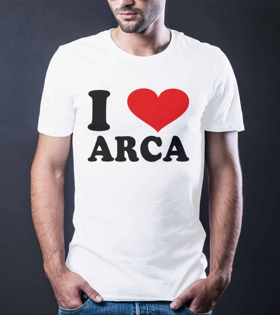 I Heart Arca Bold Text With Red Heart T-Shirt